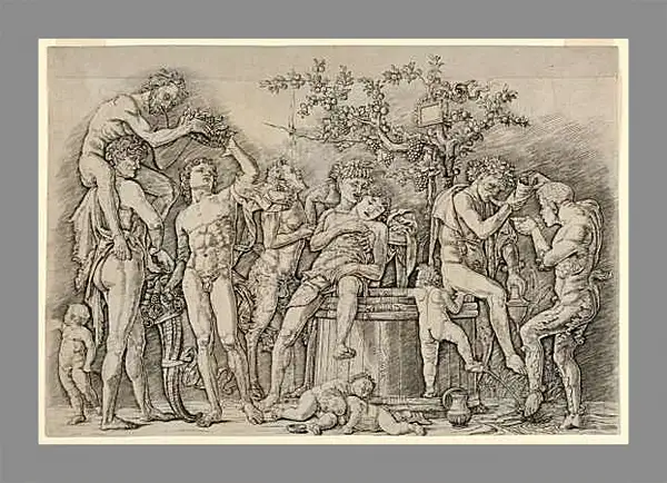 Картина в раме - Вакханалия с винным прессом. Андреа Мантенья