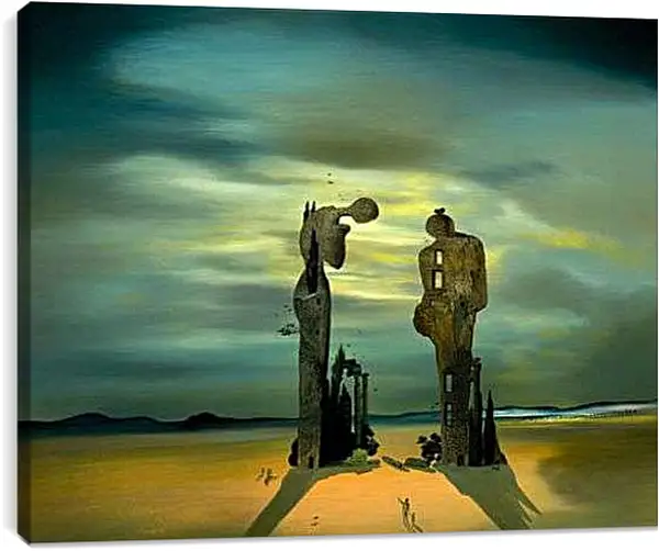 Постер на подрамнике - Archeological Reminiscence Millet S Angelus. (Археологический отголосок «Анжелюса» Милле) Сальвадор Дали