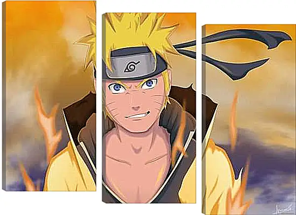Модульная картина - Наруто огненный