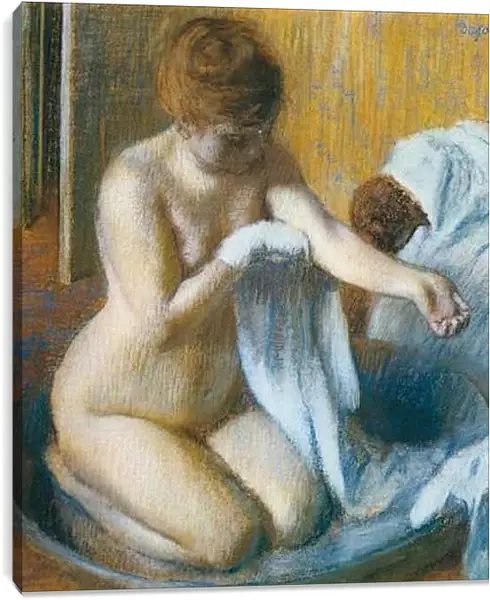 Постер на подрамнике - Degas Edgar, Femme au tub Woman with the tub. Эдгар Дега