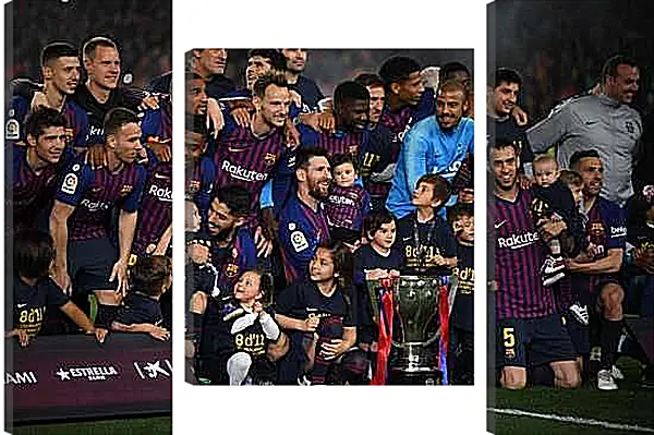 Модульная картина - Победа в Чемпионате Испании. ФК Барселона. FC Barcelona