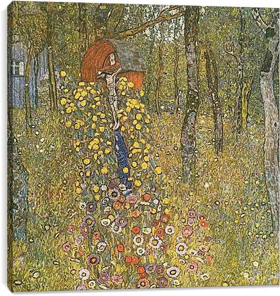 Постер на подрамнике - Bauerngarten mit Kruzifix. Густав Климт