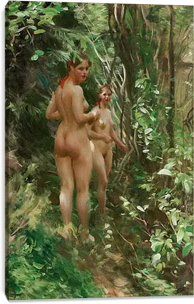 Постер на подрамнике - Hindar (The Hinds). Андерс Цорн