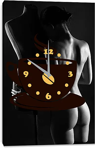 Часы картина - Девушка с манекеном