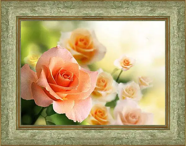 Картина в раме - Розы