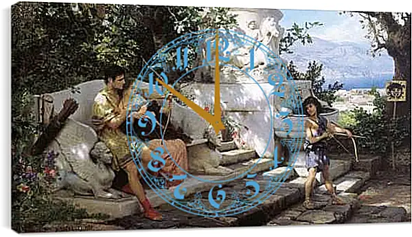 Часы картина - Опасный урок. Семирадский Генрих