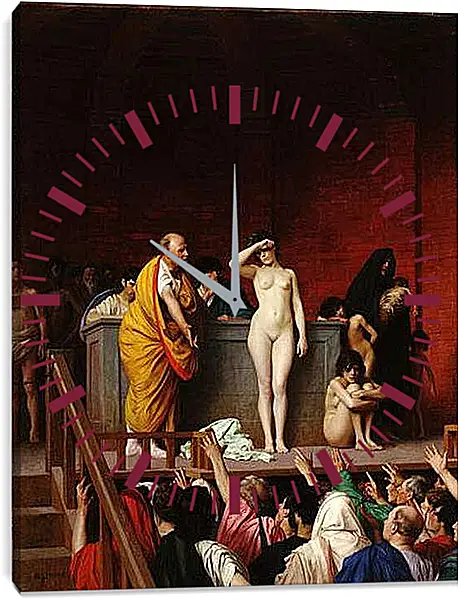 Часы картина - Рынок рабов в Риме. Жан-Леон Жером