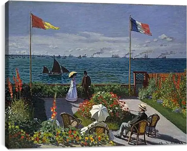 Постер на подрамнике - Jardin a Sainte-Adresse. Клод Моне