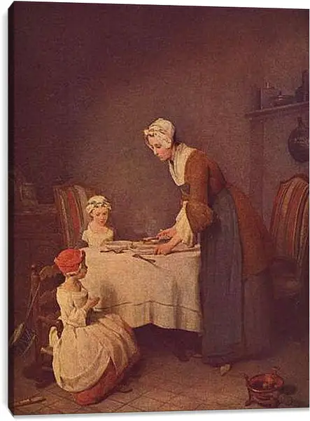 Постер на подрамнике - Le Benedicite. Жан Батист Симеон Шарден