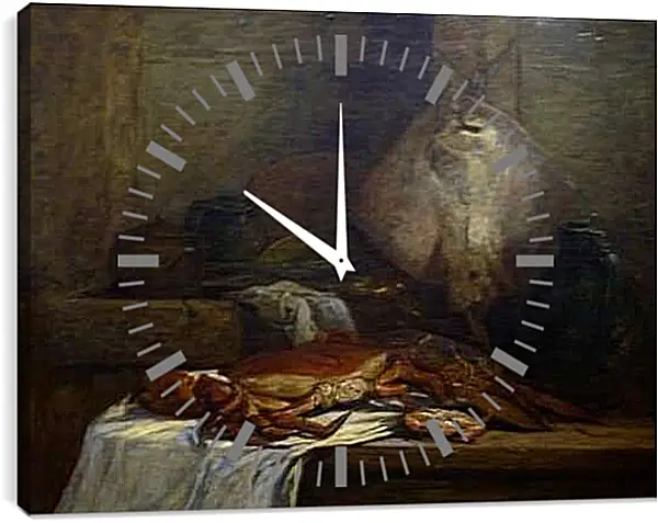 Часы картина - Nature morte a la raie. Эжен Буден