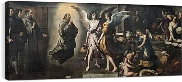 Постер на подрамнике - Кухня ангелов. Бартоломе Эстебан Мурильо