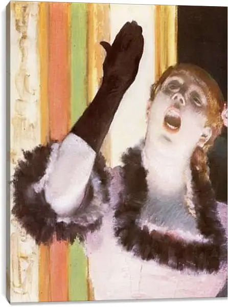 Постер на подрамнике - Chanteuse de Cafe, la chanteuse au gant. Эдгар Дега