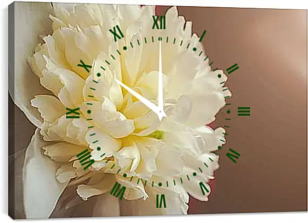 Часы картина - Пион жёлтый