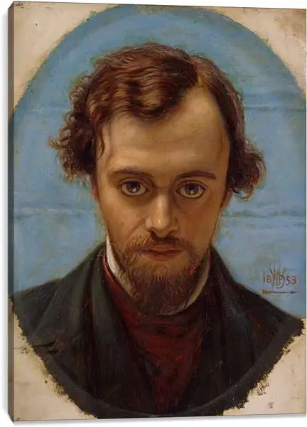 Постер на подрамнике - Портрет Данте Габриэля Россетти в 22 года. Уильям Холман Хант