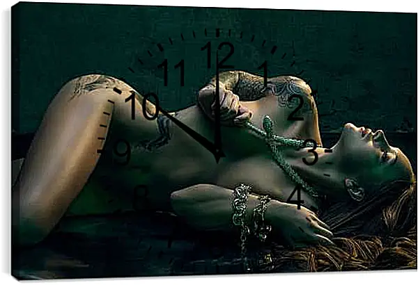 Часы картина - С верёвкой на шее. Эротика