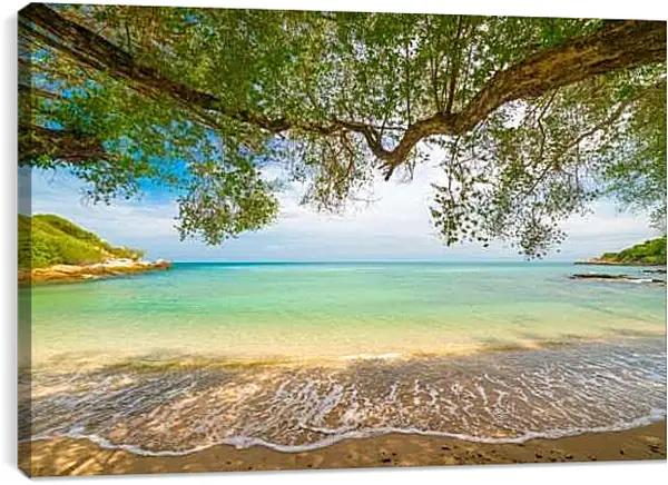 Постер на подрамнике - Вид с пляжа на море