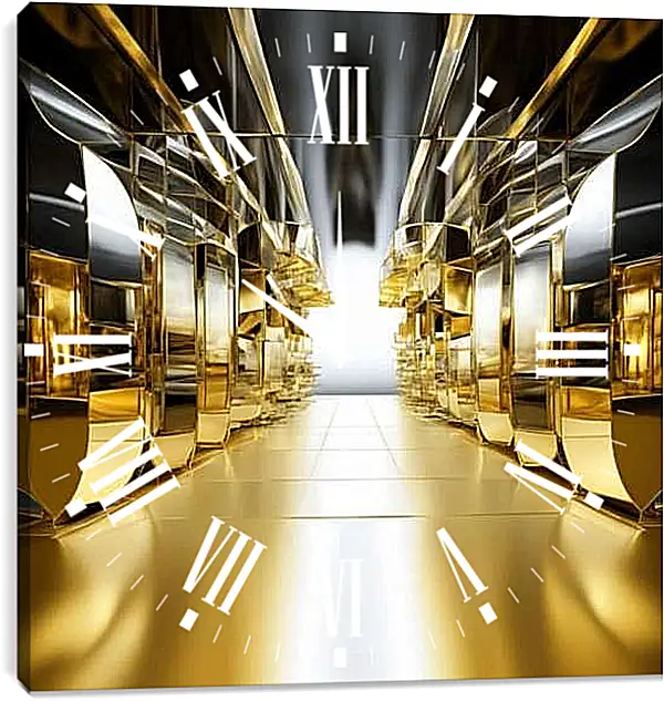 Часы картина - Бесконечность отражений