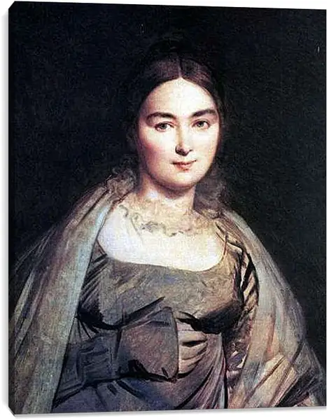 Постер на подрамнике - Madame Jean Auguste Dominique Ingres, nee Madeleine Chapelle. Жан Огюст Доминик Энгр