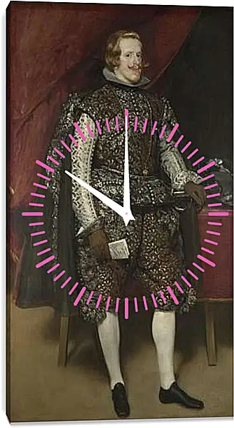 Часы картина - Philip IV of Spain in Brown and Silver. Диего Веласкес