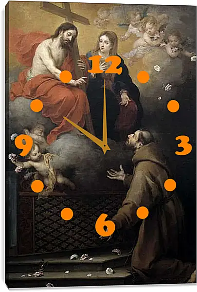 Часы картина - Видение Св. Франсиско в Порсиункуле. Бартоломе Эстебан Мурильо