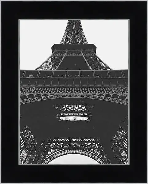 Картина в раме - Черно-белая Эйфелева башня