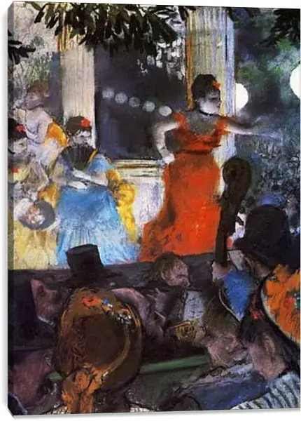 Постер на подрамнике - Le Cafe-concert des Ambassadeurs. Эдгар Дега