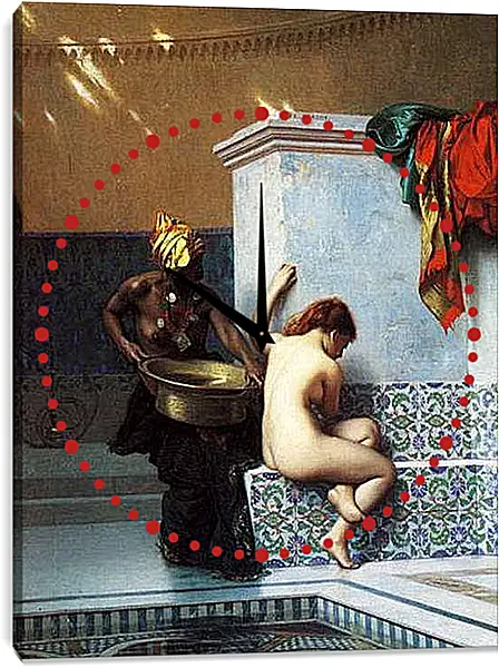 Часы картина - Turkish bath. Жан-Леон Жером