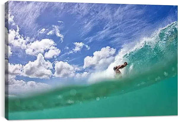Постер на подрамнике - Сёрфинг под облаками