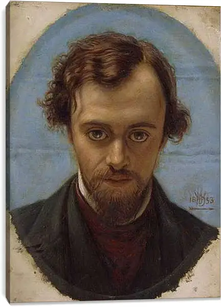 Постер на подрамнике - Автопортретв возрасте 22 лет . Данте Габриэль Россетти