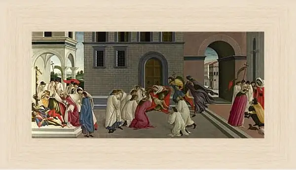 Картина в раме - Three Miracles of Saint Zenobius. Сандро Боттичелли