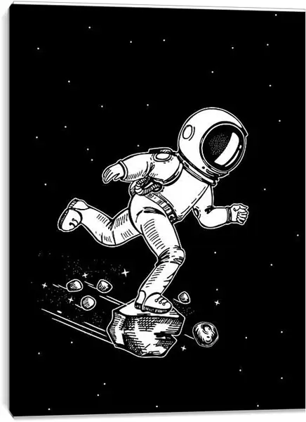 Постер на подрамнике - Астронавт бежит
