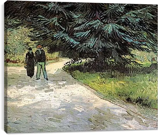 Постер на подрамнике - Public Garden with Couple and Blue Fir Tree The Poet s Garden III. Винсент Ван Гог