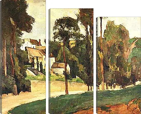 Модульная картина - La Route a Pontoise, le Clos des Mathurins. Поль Сезанн