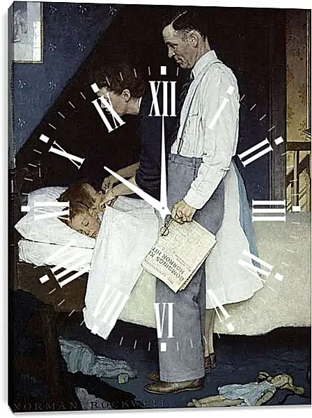 Часы картина - Свобода от страха. Норман Роквелл