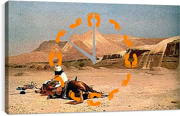 Часы картина - Rider and His Steed In The Desert. Жан-Леон Жером