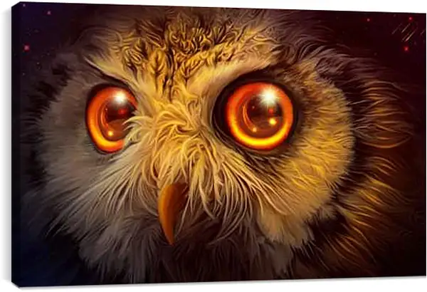 Постер на подрамнике - Сова приближенная