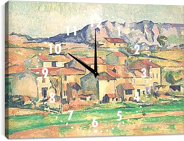 Часы картина - Le Cengle et la Sainte-Victoire vus de Gardanne (vers). Поль Сезанн