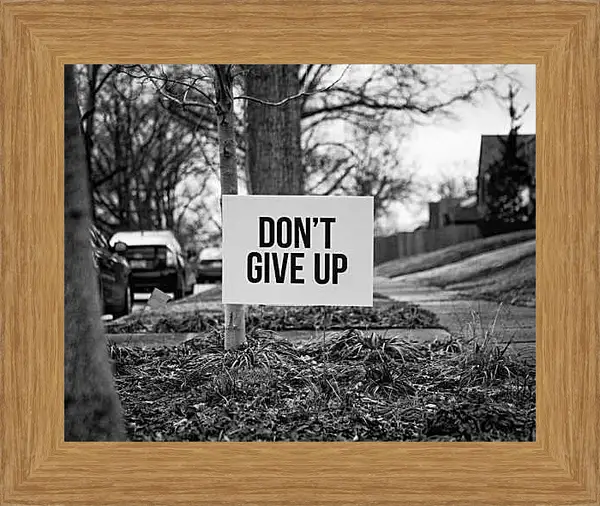 Картина в раме - Не сдавайся
