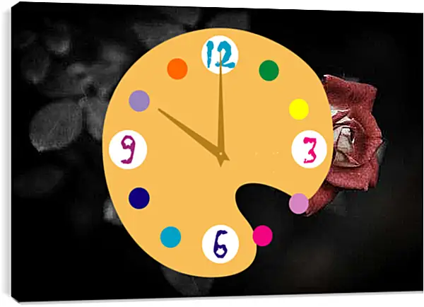 Часы картина - Роза