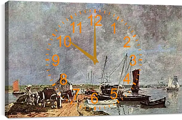 Часы картина - Seehafen. Эжен Буден