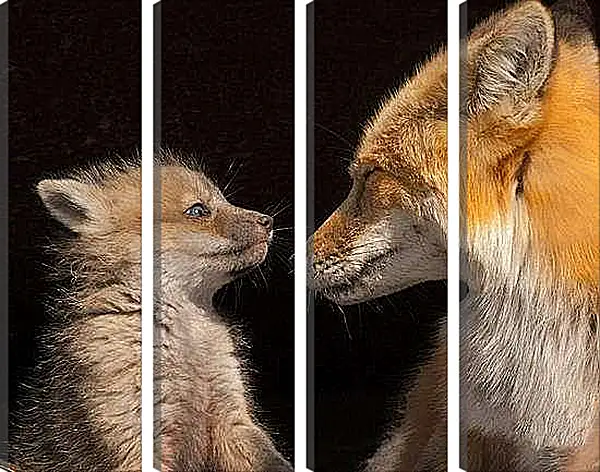 Модульная картина - Лисы. Мама и детеныш