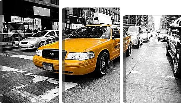 Модульная картина - Такси. Нью-Йорк.