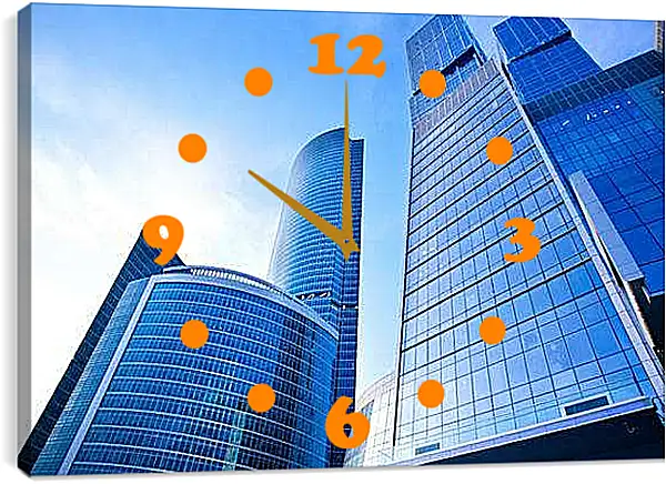 Часы картина - Москва Сити