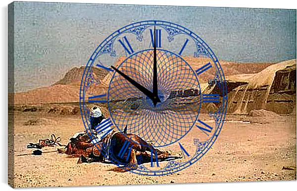 Часы картина - Rider and His Steed In The Desert. Жан-Леон Жером