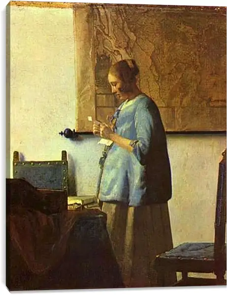 Постер на подрамнике - Die Briefleserin. Ян (Йоханнес) Вермеер