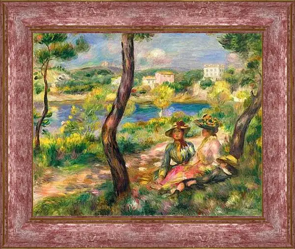 Картина в раме - Beaulieu, Women and Little Boy. Пьер Огюст Ренуар