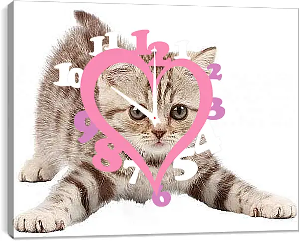 Часы картина - Котенок