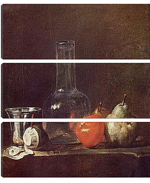 Модульная картина - Still Life with Glass Flask and Fruit. Жан Батист Симеон Шарден