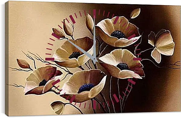 Часы картина - Маки