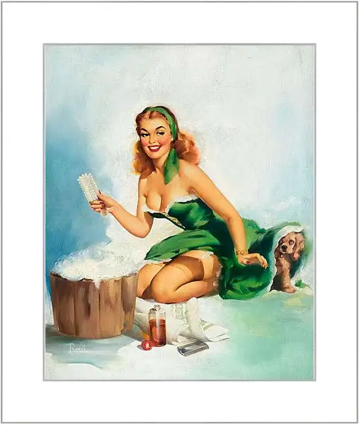 Картина в раме - Девушка (стиль пин ап)